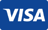 Visa icon: credit and debit card for secure and fast international payments, widely accepted.